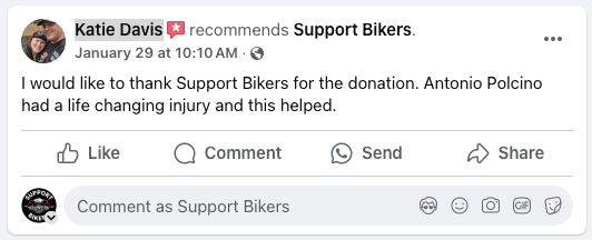 Katie Davis Support Bikers Wrecked Rider Testimonial