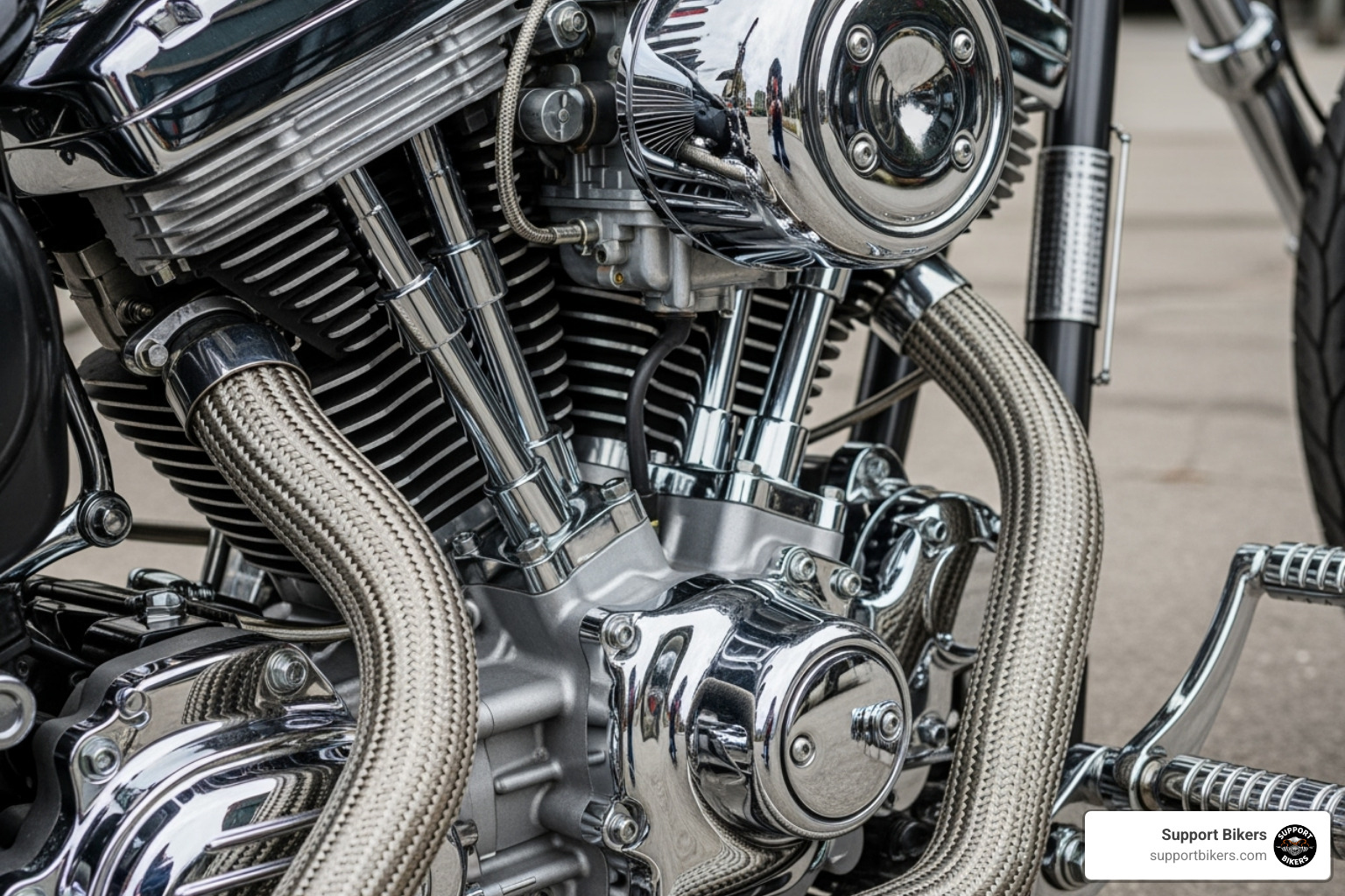 detailed custom chopper engine - Biker culture magazine