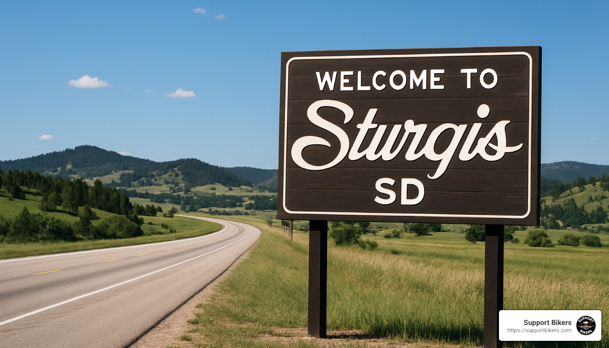 Welcome to Sturgis SD highway sign - where is sturgis