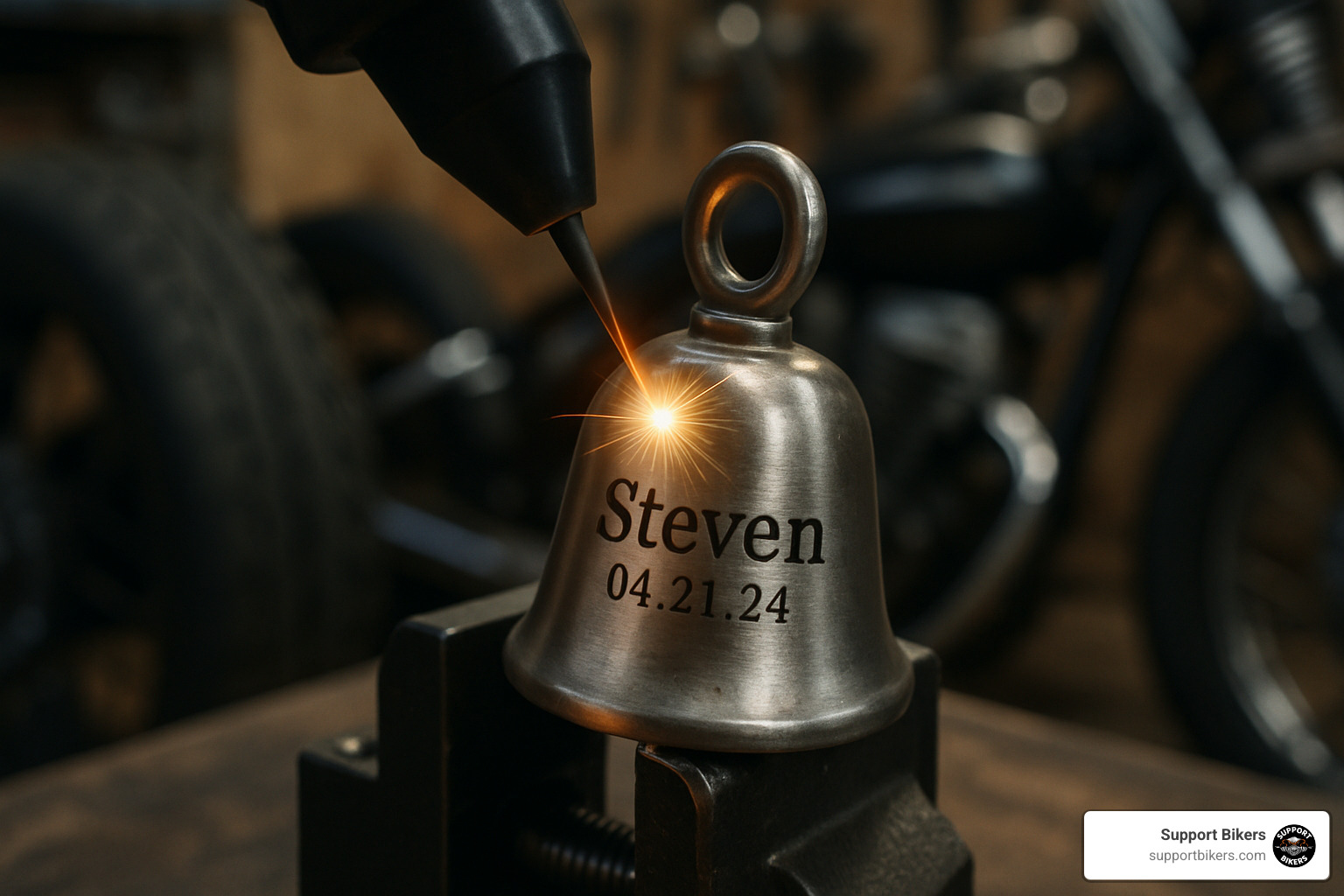 motorcycle bell engraving process - Custom motorcycle bells
