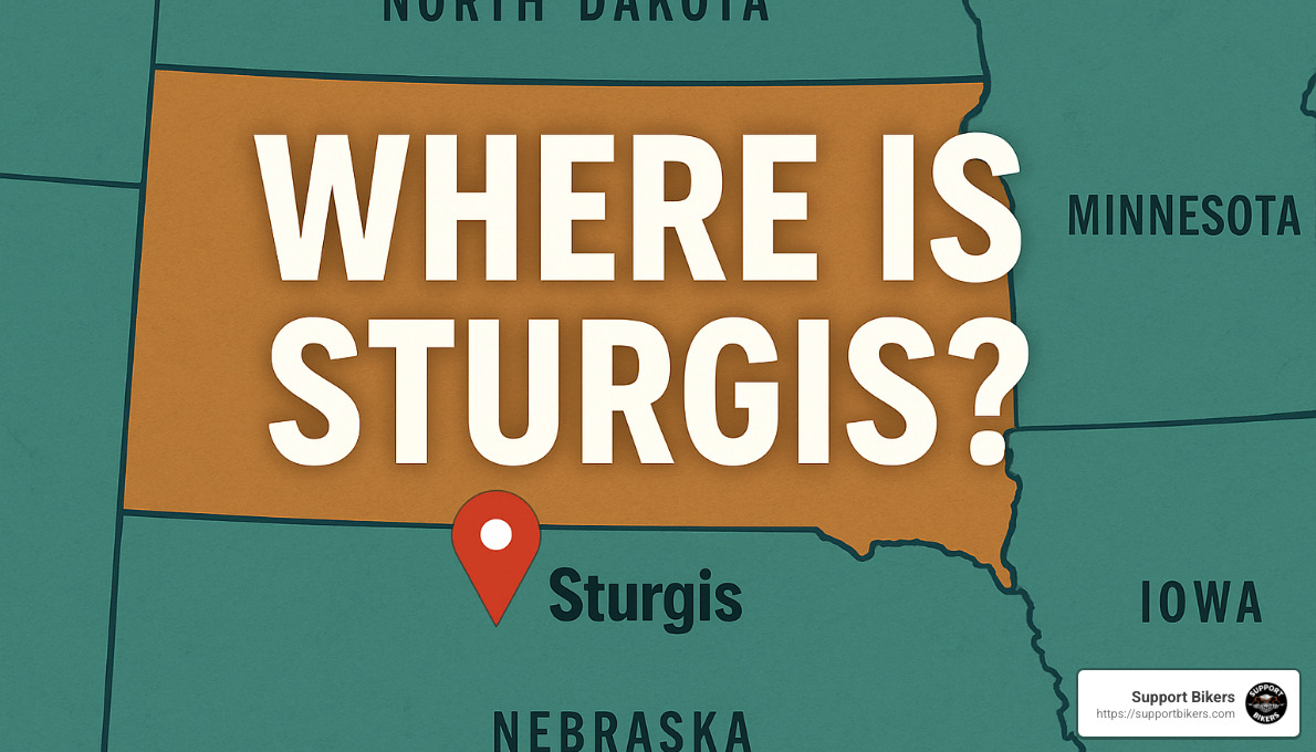 bikes lined on Main Street during golden hour - where is sturgis