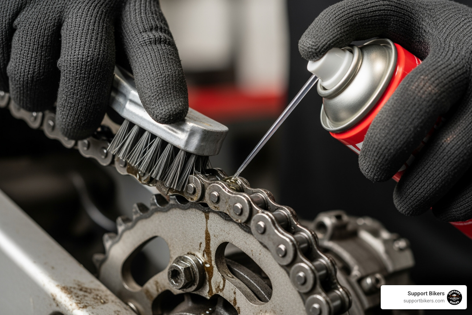 motorcycle chain cleaning and lubrication - Worn chain symptoms