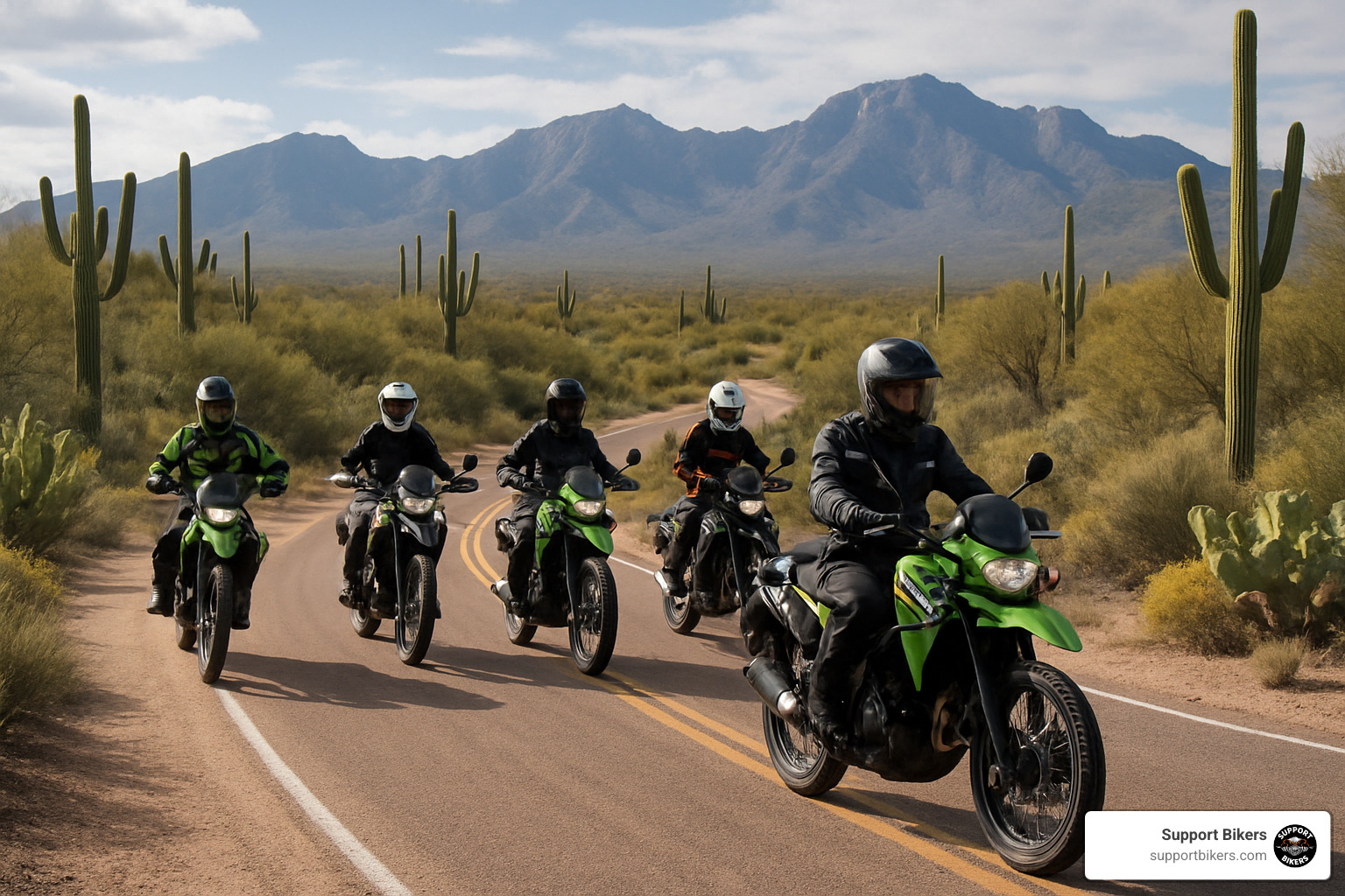 Local Kawasaki group ride on Old Spanish Trail - Kawasaki motorcycles Tucson