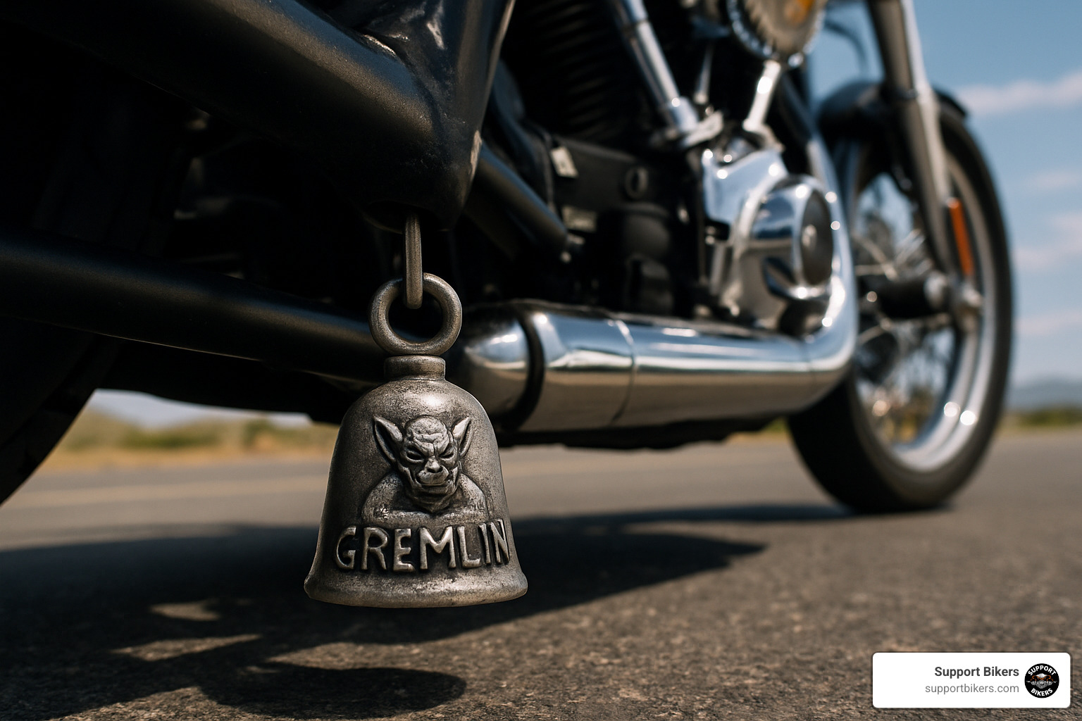 proper gremlin bell placement on motorcycle frame - gremlin bell tradition