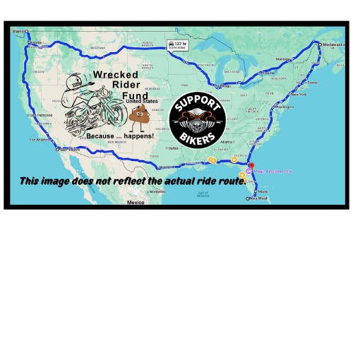 Four Corners United State Motorcycle Ride Map Graphic