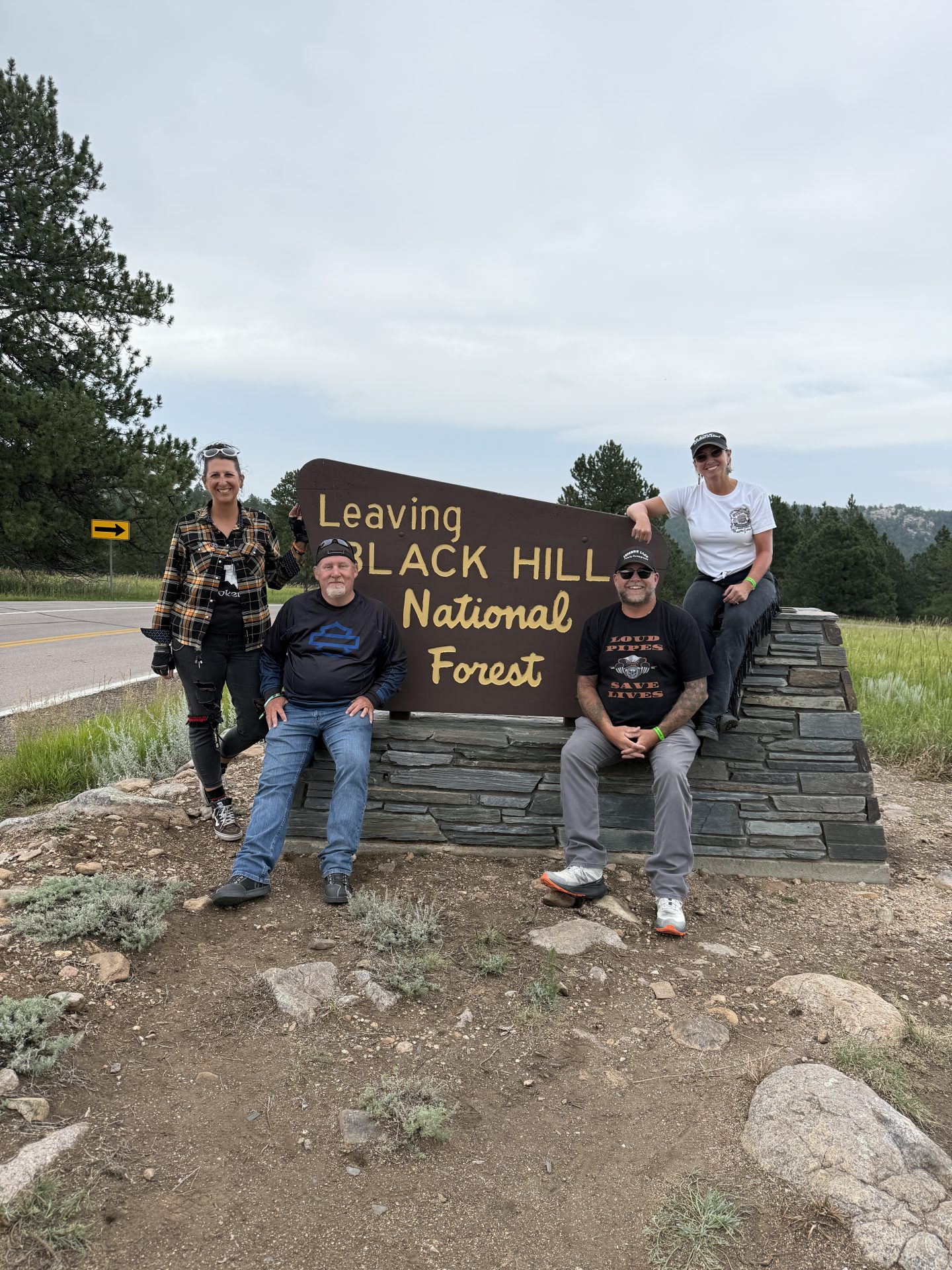 Bikers on a scenic ride through the Black Hills - Sturgis rally attendance