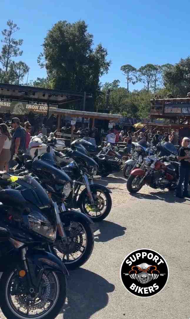 row of custom choppers gleaming in the sun at an outdoor bike show - motorcycle events 2026