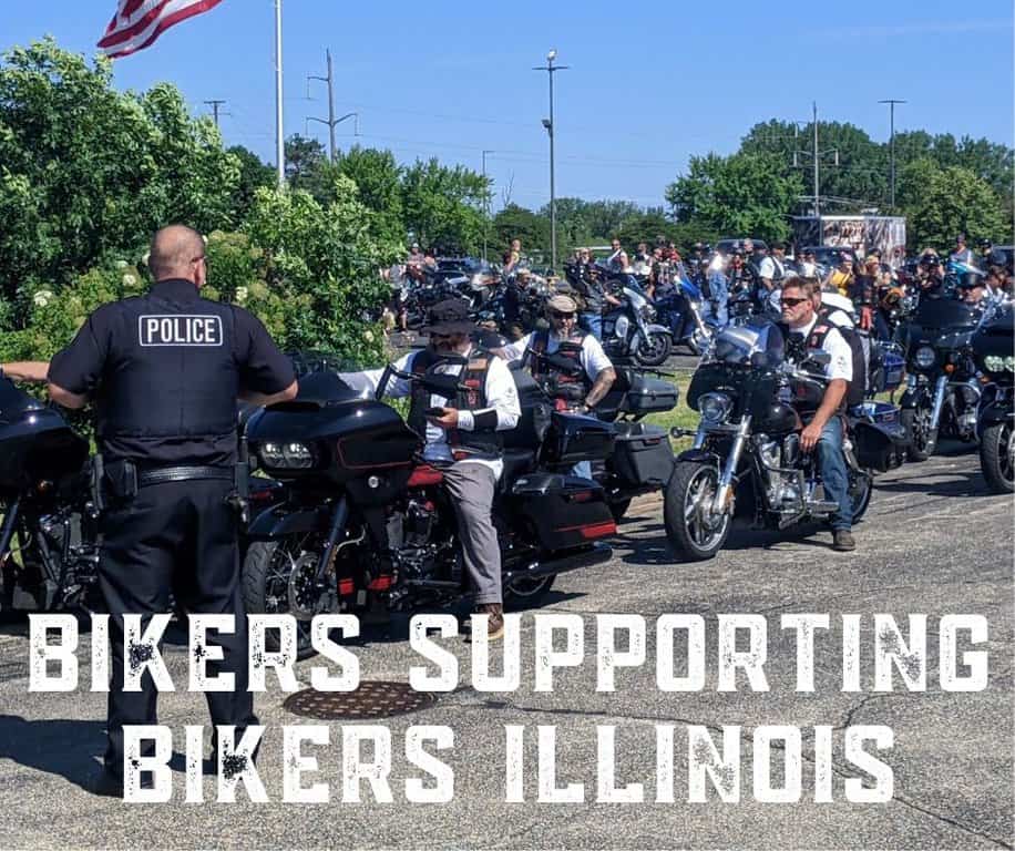 Rally marketplace with vendor booths and motorcycles - biker-owned businesses