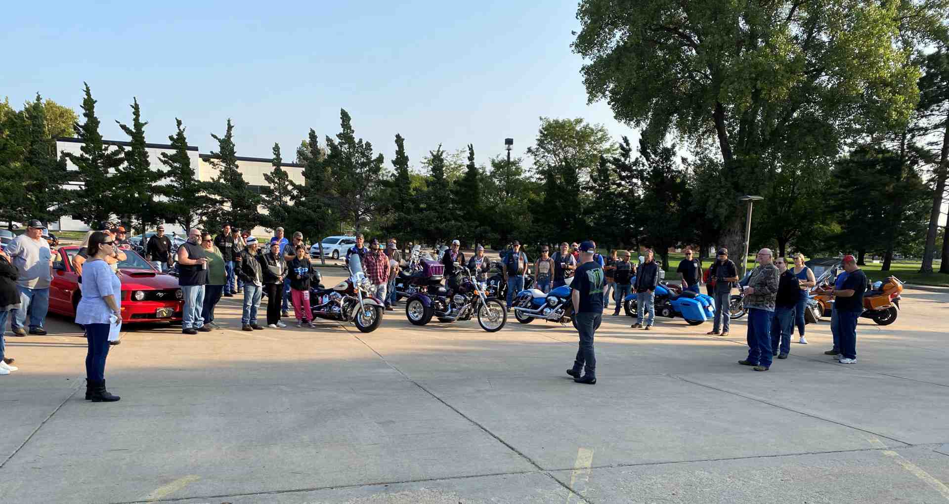 bikers gathering for a charity poker run - motorcycle events Florida