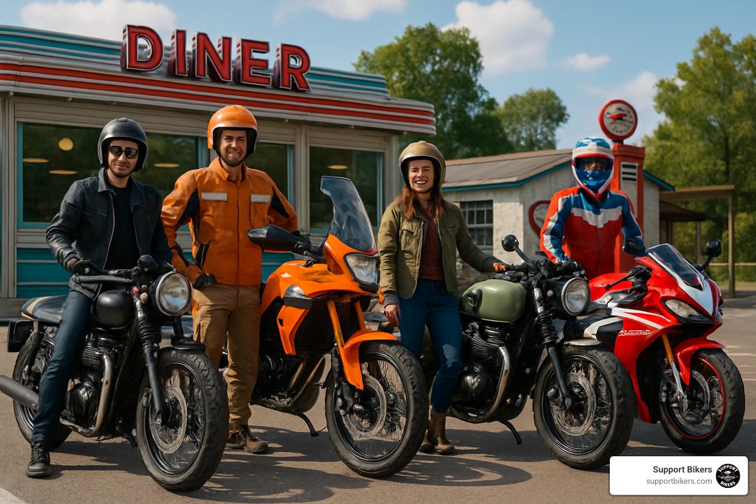 themed group motorcycle lineup - Motorcycle photo shoots