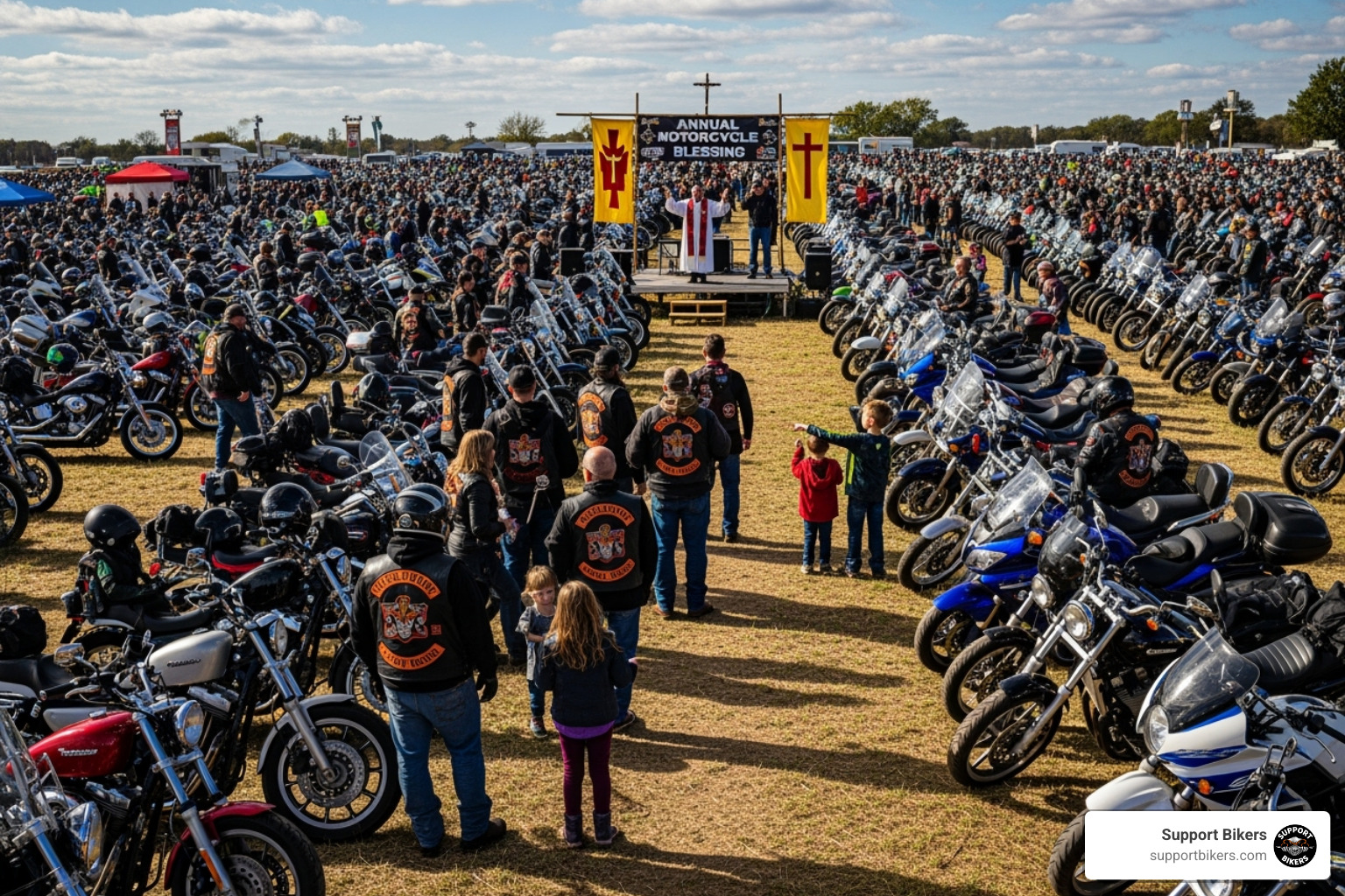 thousands of motorcycles gathered for the Blessing of the Bikes ceremony - motorcycle events in michigan 2025