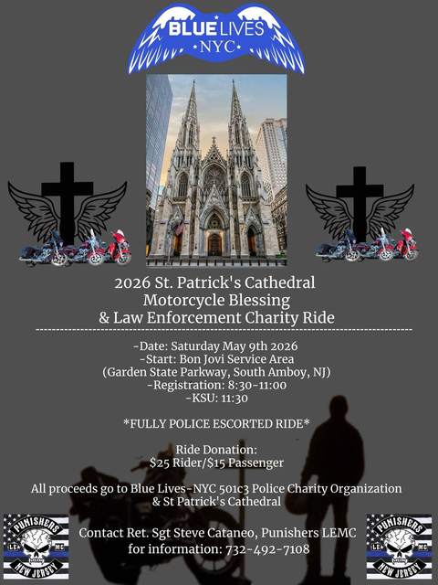 2026 St. Patricks Cathedral Motorcycle Blessing Law Enforcement Charity Ride 2