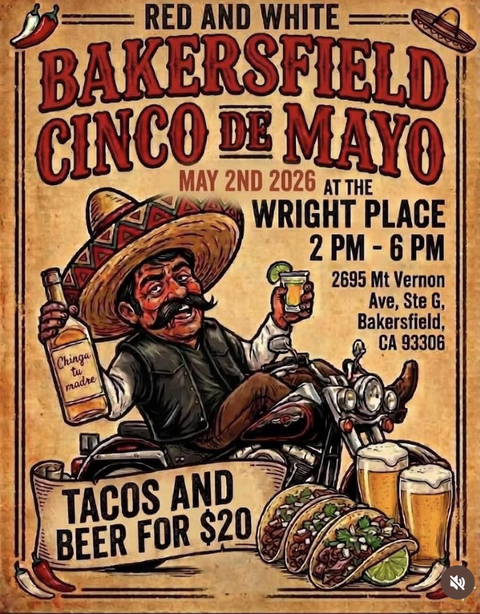 Red and White Bakersfield Cinco de Mayo 2